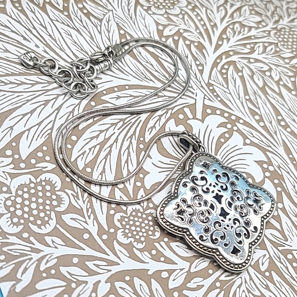 Brighton $78 "FORTUNA" Reversible Pendant w Swarovski Crystal Trim π - Picture 4 of 10